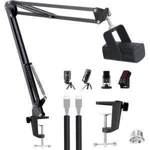 ASFASFq-NT-USB+ Bras Micro - Support Micro Réglable, Pied Micro Bureau pour Rode NT-USB NT-USB+ Micro, Perche Micro avec Microphone Tube de Fixation pour Rode NT-USB Mini pour Jeux Streaming par YOUS - Neuf