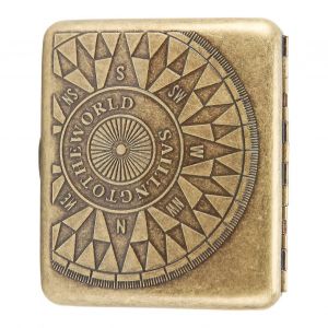 &Eacute;tui &agrave; cigarettes en m&eacute;tal double face avec pince &agrave; ressort,porte-cigarette de poche r&eacute;tro portable pour femmes et hommes - Neuf