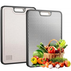 Tianyi-Planche A Decouper Inox, Planche &Agrave; D&eacute;couper Double Face, Design En Maille R&eacute;sistant Aux Rayures, Planche &Agrave; Decouper Pour Viande, Fruits Et L&eacute;gumes - Neuf