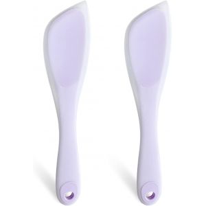 Spatules En Silicone R&eacute;sistantes &Agrave; La Chaleur, Spatules De Cuisine Pour Ustensiles Antiadh&eacute;sifs, Racleurs Pour P&acirc;te &Agrave; G&acirc;teau Et Cr&egrave;me, Pour Remuer, M&eacute;langer, Racler Et &Eacute;taler (Violet, 2) - Neuf