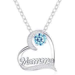Collier Femme En Acier Inoxydable, Cadeau Maman, Coeur Diamant, Pour L'anniversaire, No&euml;l, F&ecirc;te Des M&egrave;res - Neuf