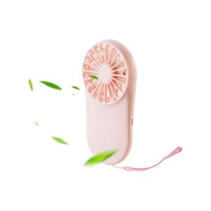 Mini ventilateur USB portable avec 3 vitesses et cordon - Rose - Neuf