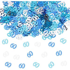 Confettis Décoration de Table pour 60 Ans - Pour Homme et Femme - Bleu - Neuf