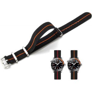 Bracelet De Montre Nylon Élastique 18mm 20mm 22mm Nato Style Militaire Balistiques Marine Parachute Réglable Nylon Tressé Tissu Bracelet Remplacement Band Pour Homme Femme.[U2848] - Neuf