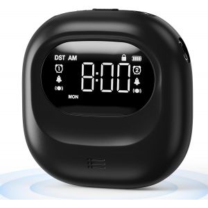 R&eacute;veil fort pour dormir profond, r&eacute;veil vibrant sans fil sous l'oreiller, aliment&eacute; par piles, vibration et volume r&eacute;glables, 12/24, r&eacute;veil portable num&eacute;rique pour malentendants - Neuf