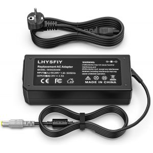 90W Chargeur Compatible avec Lenovo Thinkpad X230 T420 T430 T410 T500 T510 T520 T530 T60 X220 X201 ThinkPad Edge E10 E30 E31 E35 E40 E50 PC Alimentation Adaptateur (7.9 * 5.5mm) - Neuf