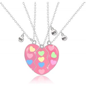 3 Pi&egrave;ces,Bff Collier D'amiti&eacute; Pour 3 Filles,Meilleurs Amis Pendentif Coeur Colliers,Best Friends Forever Cha&icirc;ne Colliers,Amiti&eacute; Bijoux Cadeaux Pour Filles M&egrave;re Amis Soeurs - Neuf