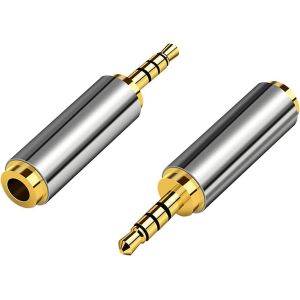 KALANKA-Adaptateur Audio 2.5mm M&acirc;le vers 3.5 mm Femelle pour Casque et &Eacute;couteurs | Plaqu&eacute;s Or Adaptateur convertisseur Jack 2,5 mm vers 3,5 mm Adaptateur de Prise Casque |Jack st&eacute;r&eacute;o ou Mono - Neuf