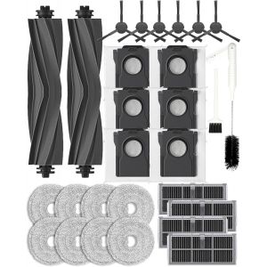 Lot De 28 Pcs De Rechange Pour Dreame L10S Pro Ultra Heat/X30 Ultra/Mova E30 Ultra/L10S Ultra Gen 2,D'Accessoires : 2 Brosses Principales, 6 Brosses Latérales, 4 Filtres Hepa, 6 Sa[SSE7114062] - Neuf