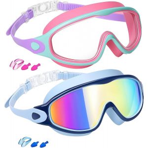 Lunettes de baignade AquaClip, 3 secondes pour profiter de l'&eacute;t&eacute;, anti-bu&eacute;e, anti-UV, large vision, imperm&eacute;ables, Lunette Piscine pour Enfant 3-15 - Neuf