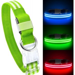 Jgd-Collier Lumineux Pour Chien - Rechargeable Par Usb - Led - &Eacute;tanche - R&eacute;glable - Pour Chiens De Petite, Moyenne Et Grande Taille - 3 Modes - Neuf