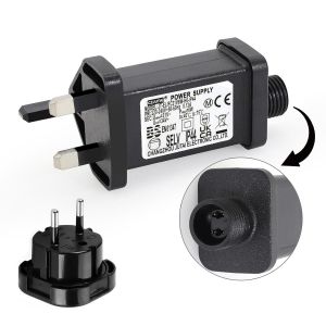 Transformateur LED CZJUTAI IP44 Alimentation pour éclairage de Noël avec prise-Prise européenne (Socle à vis-Constant allumé-DC31V 12W) - Neuf