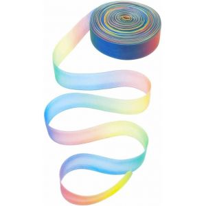 50 Yard Ruban En Organza,Rubans Arc-En-Ciel En Organza Satiné Transparent Pour Emballage Cadeau Décoration Bricolage Artisanat Noël Fête De Mariage Anniversaire Festival Décor Fournitures,10mm.[Y82] - Neuf
