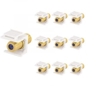 Paquet de 10 prises trap&eacute;zo&iuml;dales RG6,connecteur de c&acirc;ble coaxial. - Neuf
