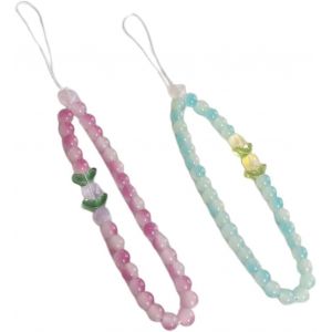 Kalcx-&Eacute;tuis &Agrave; Bandouli&egrave;re Et Cordon Pour T&eacute;l&eacute;phone Portable,Pendentifs Pour T&eacute;l&eacute;phones Portables,Cha&icirc;ne De T&eacute;l&eacute;phone Portable Courte En Perles Avec Breloque De Sac - Neuf