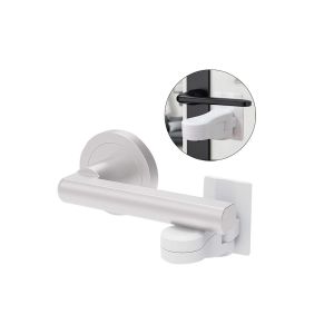 Lot de 2 verrous de porte enfant, installation facile, sans outils, blanc, emp&ecirc;che les tout-petits d'ouvrir les portes - Neuf