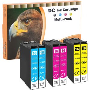 ERYI-Cartouches D'Encre Remplacement Pour Epson 16 16Xl Pour Epson Workforce Wf-2750 Wf-2760 Wf-2660 Wf-2650 Wf-2630 Wf-2540 Wf-2530 Wf-2510 Wf-2010 (2 Cyan / 2 Magenta / 2 Jaune, 6-Pack) - Neuf