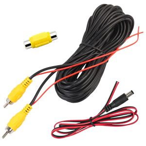 MEVRONISSHOP-3PCS Cable RCA, 6M C&acirc;ble Vid&eacute;o pour Cam&eacute;ra de Recul - C&acirc;ble AV Double Blindage avec Fiche RCA- Inclus 1M C&acirc;ble Alimentation DC 5.5x2.1 et Connecteur RCA Jaune - Neuf