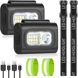 Lumières De Course À Clip, 2pcs Lampes Led À Clip,Rechargeable, Lampe À Led De Sécurité De Charge Pour Course De Nuit, Cyclisme En Plein Air, Camping En Plein Air, Lecture Au Lit - Neuf