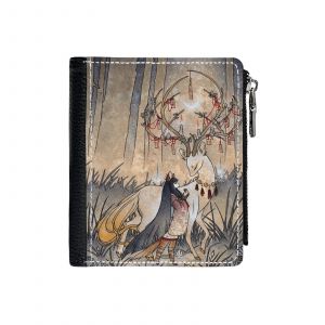 Portefeuille Le souhait- TeaKitsune Fox Yokai=19 Compact en Simili-Cuir PU Porte-Cartes Fermeture Éclair Homme Femme Ad - Neuf