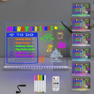 Kalanka-30 * 40 Cm 7 Changement De Couleur Led Acrylique Panneau D`&Eacute;criture Lumineux Att&eacute;nuation T&eacute;l&eacute;commande Prise Minuterie 7 Marqueurs De Couleur Dessin Pour Enfants Lampe &Agrave; Peinture - Neuf