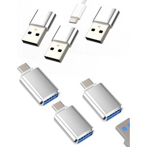 TRAHOO-Adaptateur USB Femelle vers USB C M&acirc;le(6 Pack)USB-vers OTG 3.0 Prise Convertisseur C&acirc;ble Type C Chargeur Android Adaptateurs Type C Pour iPad Connecteur Pour Apple IPhone 15 Adaptateur Compati - Neuf