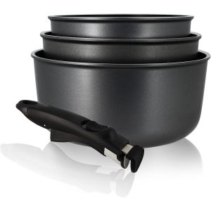 Subzonal-Set De 4 Pi&egrave;ces - 3 Casseroles 16/18/20 Cm + 1 Poign&eacute;e Amovible &iquest; 6020284 &iquest; Casseroles En Aluminium Compatibles Tous Feux Dont Induction Fabriqu&eacute;es En France - Neuf