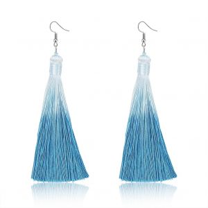 Boucles D'oreilles Pendantes En Alliage Multicolore Style Boheme Pour Femmes (Degrade De Bleu) - Neuf