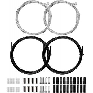 2 Set Cable Frein Velo,C&acirc;ble De Frein Avant Et Apr&egrave;s V&eacute;lo,Universel C&acirc;ble De Vitesse V&eacute;lo Kit,Cable Derailleur Vtt Avec Embouts De Manches D'extr&eacute;mit&eacute; Beignets Toriques Pour V&eacute;lo De Route,Vtt Et Bmx - Neuf