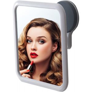 Kal-Miroir De Maquillage Sans Bu&eacute;e, Douche Avec Support &Agrave; Ventouse Rotation &Agrave; 360 &deg; V&eacute;ritable Miroir Anti-Bu&eacute;e,Petit Miroir Incassable Pour Salle De Bain Sans Adhesif(Carr&eacute;) - Neuf
