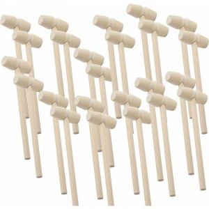 24 Pièces Mini Marteau En Bois Crabe Homard Maillets Martelant Enfants Jouet Fruits De Mer Coquille Fissure Marteau Pour Le Chocolat Artisanat Faisant Outil - Neuf
