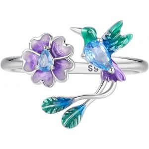 Yemaesre-Bague De Animaux Pour Femme Fille 925 Argent Sterling Mignon Dragon/Dinosaure/Chat/O Au Fleur Réglable Ouverte Bague Avec Zircon Bijoux D'anniversaire Cadeaux Pour Femmes - Neuf