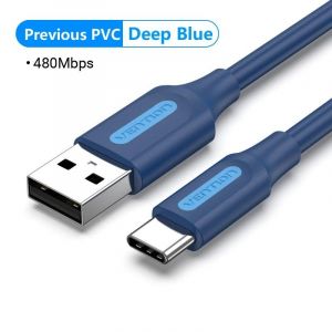 Vention Usb Type C C&acirc;ble 3A C&acirc;ble De Charge Rapide Usb 3.0 Pour Samsung Galaxy S10 S9 Huawei P20 10 Pro C&acirc;ble De Chargement De Donn&eacute;es Type-C.Previous Deep Blue.0.25M - Neuf