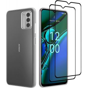 S&eacute;rie De Gel Transparent - Ultra Fin Transparent Tpu Couverture De Coque Avec 2 X Protecteurs D&iquest;&Eacute;cran En Verre Trempe Pour Nokia G42 - Clair - Neuf