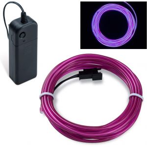 Kal-Guirlande Lumineuse Led, 5m Neon Flexible Lumineux Décoration À Piles Pour Fête/Noël/Anniversaire/Soirée/Mariage, 3 Modes Éclairage Avec Télécommande, Imperméable Pour Intérieur/Extérieur - Neuf