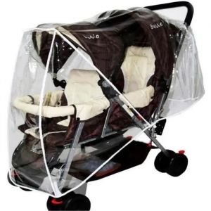 Habillage Pluie Universel Pour Poussette Double Couverture Anti-Pluie Protection Pluie Et Vent Transparent Avec Bouche D'attache - Neuf