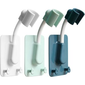 3 Pièces Support Douche 360 Degrés Réglable Rotatif Support Pomme Douche Autoadhésif Mural Douchette Support Sans Perçage Imperméable pour Baignoire Salle Bain - Neuf