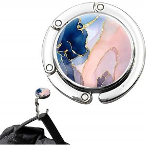 RFCBC-Rond Porte Sac à Main Table Anti-Dérapant Pliable Motif Marbre Accroche Sac a Main pour Table, Accroche Sac Gadget Femme Support Sac Table Accessoires de Sac à Main Idée Cadeau - Neuf