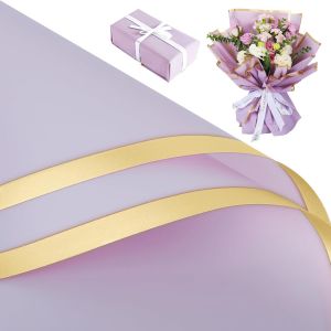 Papier Cadeau Fleuri,Papier D'emballage De Fleurs Impermeable Papier Fleuriste Emballage Fleur Papier Bouquet De Fleur Violet Papier Plastique Emballage Fleuriste Papier Emballage Bouquet De Fleur - Neuf