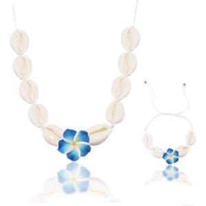 Meimie-Parure Ensemble De Bijoux Femme Coquillages Collier Et Bracelet 2 Pièces Été Plage Bijoux Bohème Réglable Bijoux Dames Pour Femmes Et Filles Cadeaux - Neuf