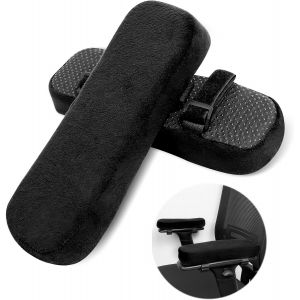 2 Pièces Coussinets d'accoudoir,Accoudoir Chaise Bureau Ergonomique,Coussin Chaise Bureau Ajustable,Repose Bras doux,pour Chaises de Bureau,Chaises de Jeu,Fauteuils Roulants¿Noir¿ - Neuf