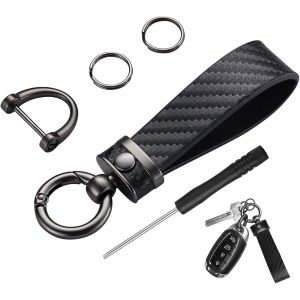 KALANKA-Porte-cl&eacute;s pour Voiture en Cuir Microfibre, Anneau en D &eacute;l&eacute;gant et incassable - Porte-cl&eacute; cuir pour voiture, Cadeau pratique - Neuf