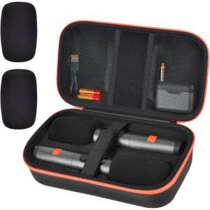 BLAZEFLUX-Etui micro sans fil JBL PartyBox et 2 micros, boite de voyage anti-choc mousse 2 micros, recepteurs, adaptateurs, piles - Neuf