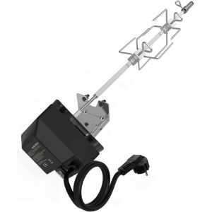 Ulteronixshop-Kit de R&ocirc;tisserie Tournebroche en Acier Inoxydable pour Barbecue &agrave; Gaz Weber Spirit I/II 200/300 Series, avec Electrique Moteur 220-240V et 2 Pince &agrave; Viande - Neuf