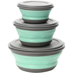 Kalanka-3 Pcs Bols Pliables En Silicone Portable Pliable Camping Bo&icirc;tes De Conservation Rondes Bo&icirc;te De Conservation Pliable Pour Le Camping, La Randonn&eacute;e, La Cuisine - Neuf