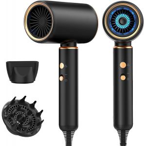 Sèche Cheveux Ionique Professionnel Avec Diffuseur-Buse Concentratrice | Moteur Turbo Ultra-Silencieux De Ac 2400w |4 Modes De Séchage|Chauffage Rapide-Température,Avec Un Cycle Chaud Et Froid - Neuf