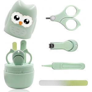 In 1 Baby Manicure Kit With Cute Case, Baby Nail Clippers, Scissors, Nail File - Neuf