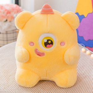 Poup&eacute;e Petit Monstre, Peluche Animal Adorable, Convient aux Filles et aux Gar&ccedil;ons, 33 cm, Jaune - Neuf