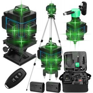 ChenQuanSarl-Niveau Laser À 16 Lignes- Niveau Laser Vert Automatique De 4D Usb De Niveau Laser 3° De Avec Trépied Réglable En Hauteur De 1,5 M, Batterie Rechargeable 3° Système D'Auto-Nivellement - Neuf