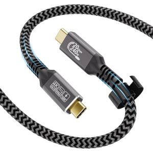 ERSAN-240W Câble USB C 1m, Câble USB C 3.2 Gen2 20 Gbps [PD3.1 48V/5A] Charge Rapide, Transmission Vidéo 5K/4K@60Hz Compatible avec iPhone 15 Pro/Max, Samsung S24 - Neuf